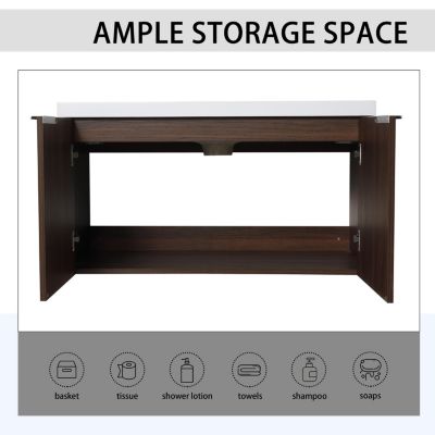 36 Inch Floating Bathroom Vanity with Sink and Soft-Close Double Doors