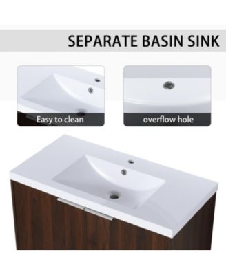 36 Inch Floating Bathroom Vanity with Sink and Soft-Close Double Doors