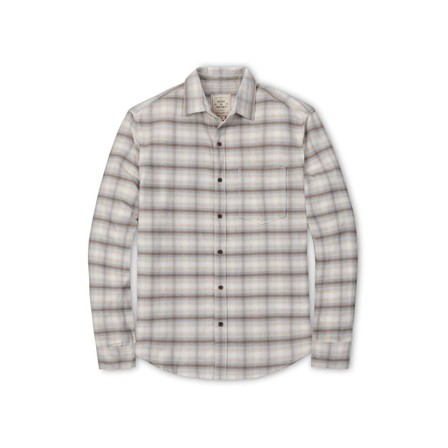 Men's Hope and Henry Organic Long Sleeve Flannel Button Down Shirt