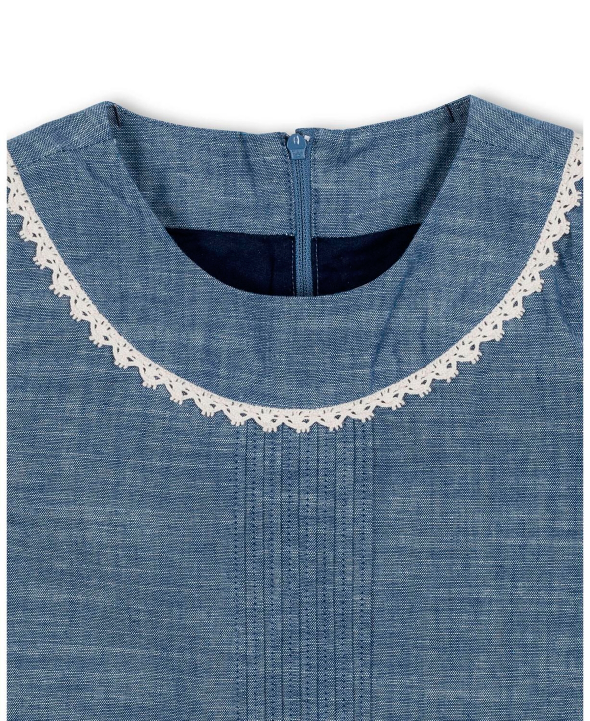 Hope & Henry Toddler Girls Organic Puff Sleeve Pintuck Chambray Dress