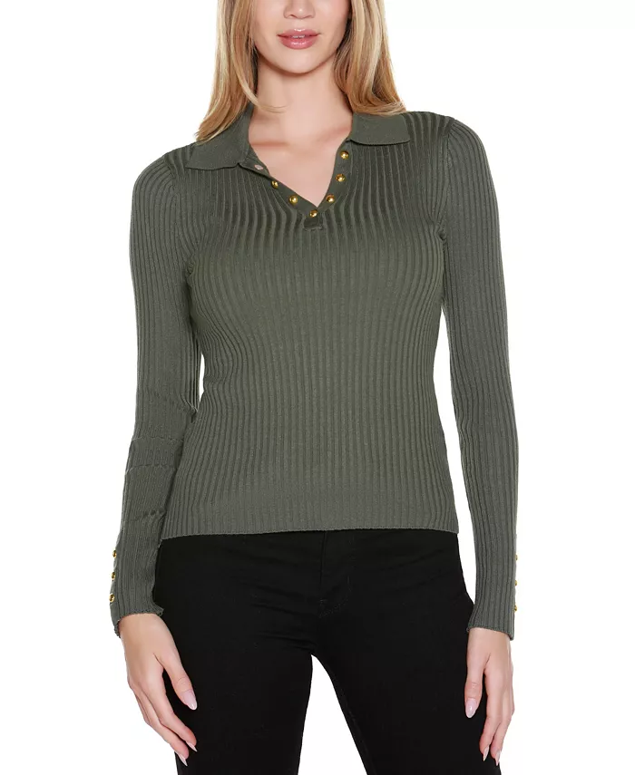 Women's Long Sleeve Johnny Collar Sweater - thumbnail 5