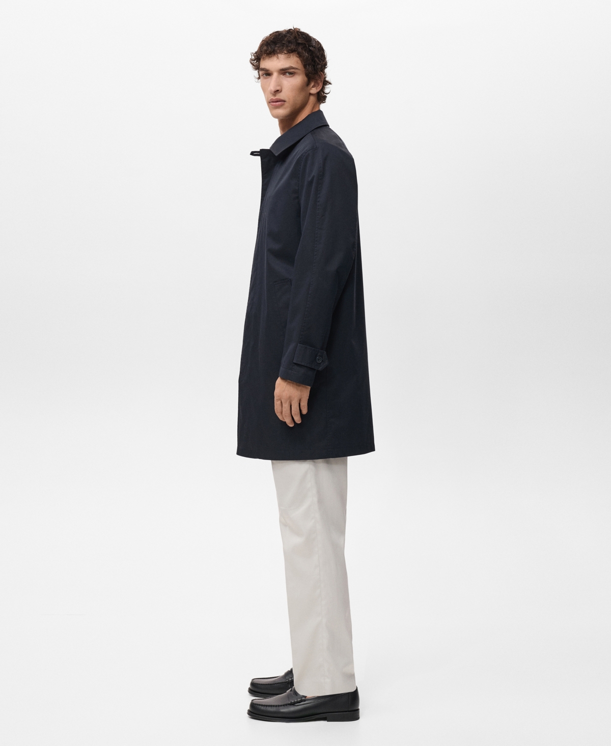 Mango Men's Classic Water-repellent Trench Coat In Blue