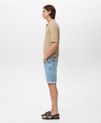 Men's Slim-Fit Denim Bermuda Shorts