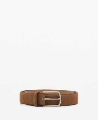 MANGO - Men's Suede Leather Belt