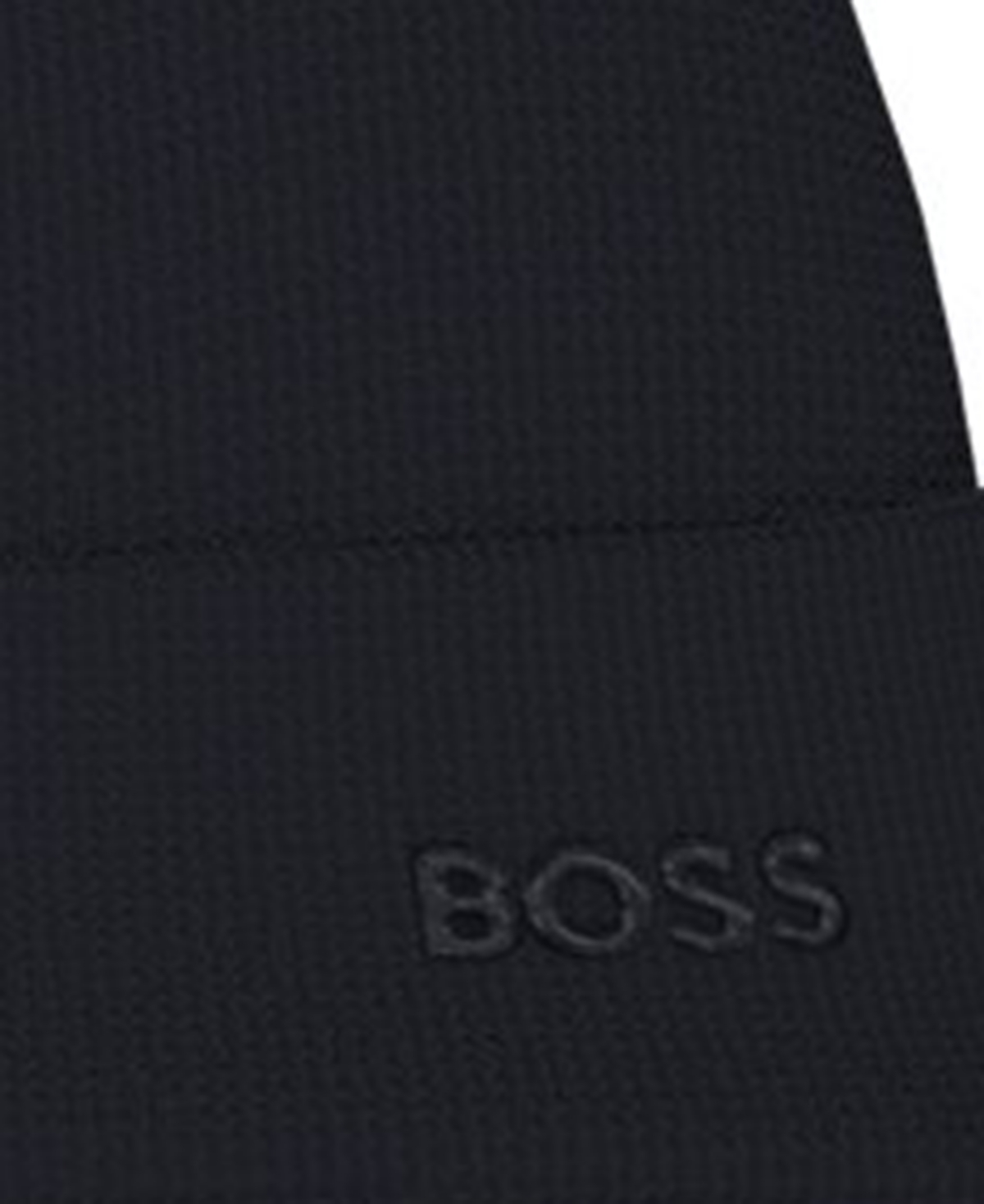 Hugo Boss Men's Waffle Logo Detail Beanie In Black