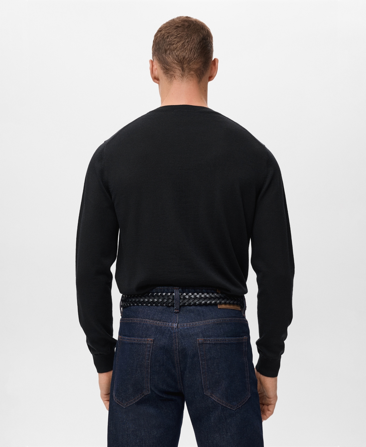 Mango Perkins Wool Quarter Zip Sweater In Black