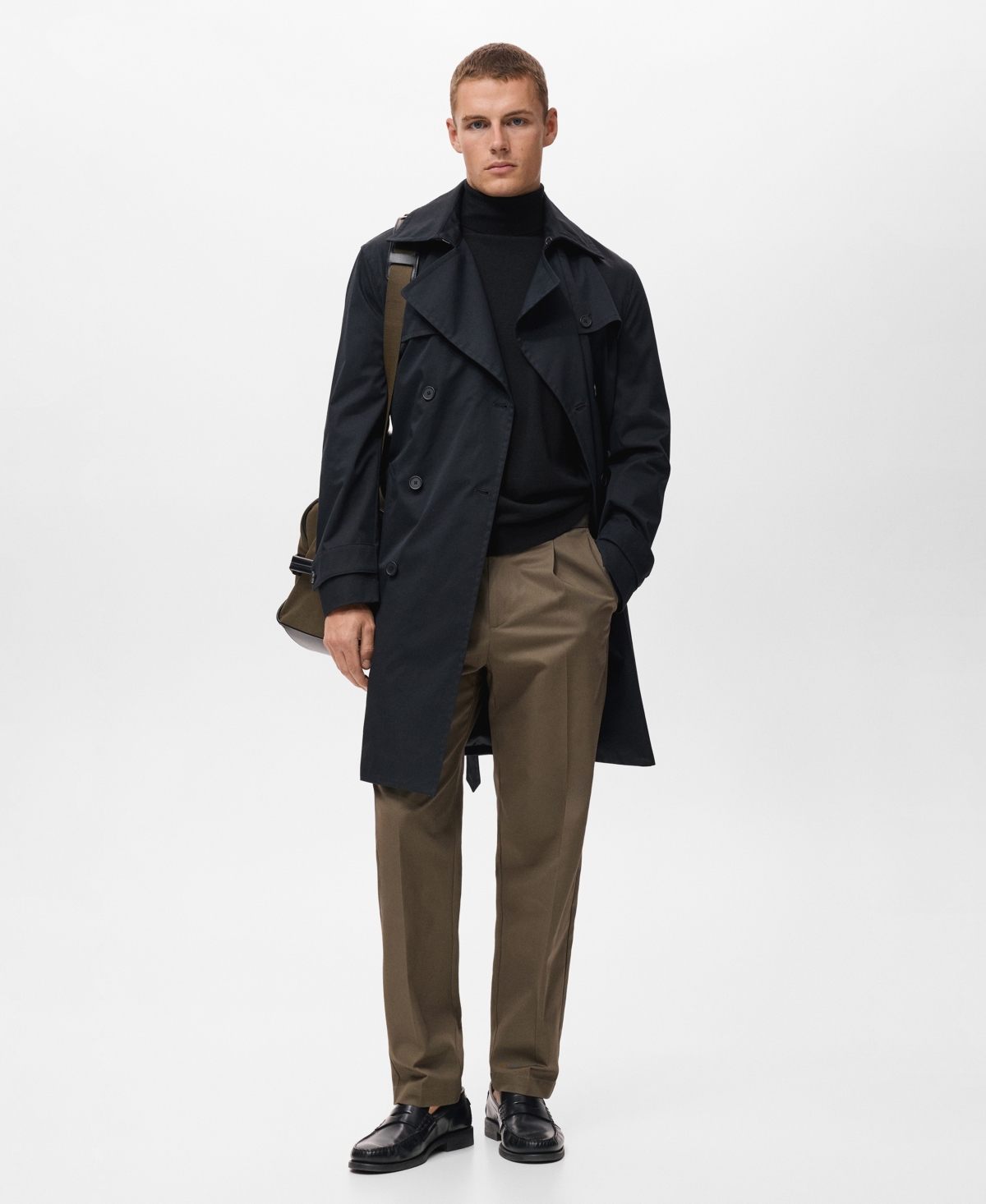 Mango Turtleneck Wool Sweater In Black