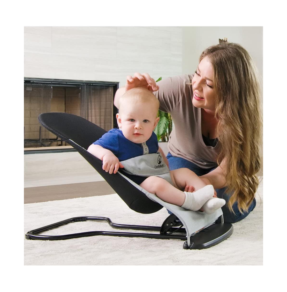 ComfyBumpy Infant Bouncer Versatile for Babies Baby Chair with Ergonomic Support Gray