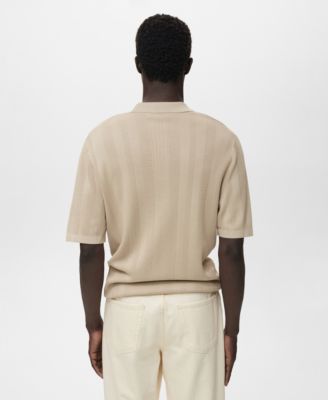 Men's Ribbed Knit Polo Shirt