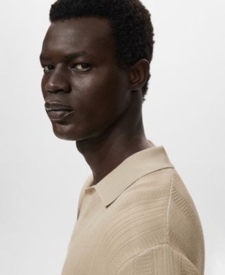 Men's Ribbed Knit Polo Shirt