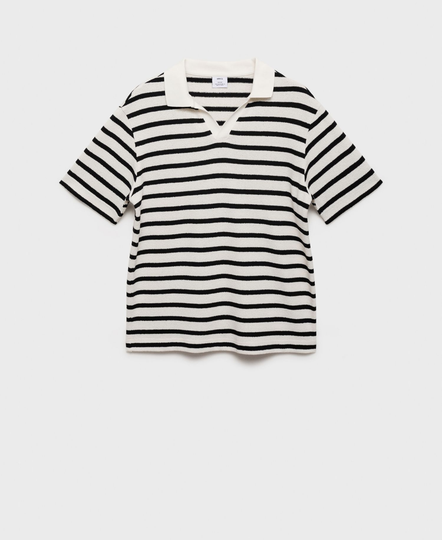 Men's Striped Textured Knitted Polo Shirt