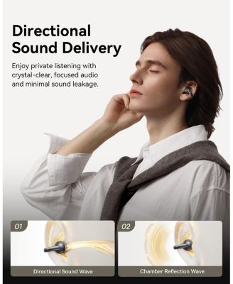 Bowie MC1 Pro Open Ear Clip-On Headphones, Hi-Res LDAC & HiFi4 Acoustic Sound, 5g Ultra-Lightweight Comfort, SuperBass 2.0, DNN 4-Mic AI Clear Calls, IP67 Waterproof, Bluetooth 6.0