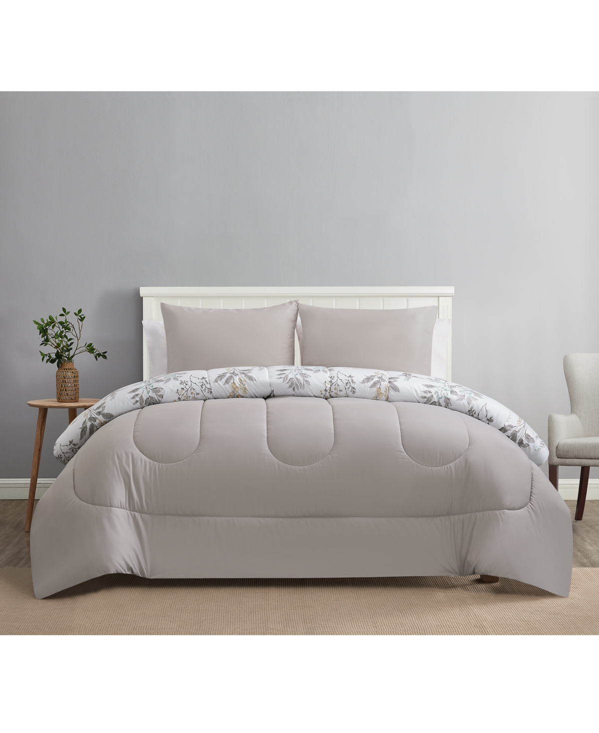 Highline Bedding Co. Rosenne Reversible 3-pc. Comforter Set In White