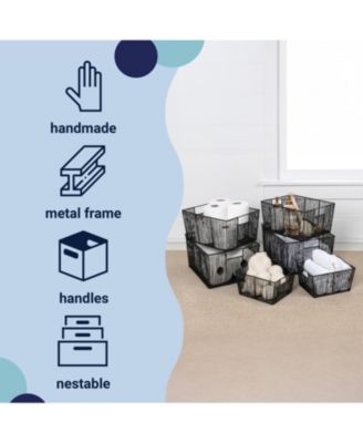 Sutton Modern Glam Handmade Wire Metal Nesting Storage Baskets, (Set of 6)