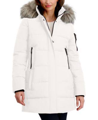 Women's Faux-Fur-Trim Hooded Puffer Coat