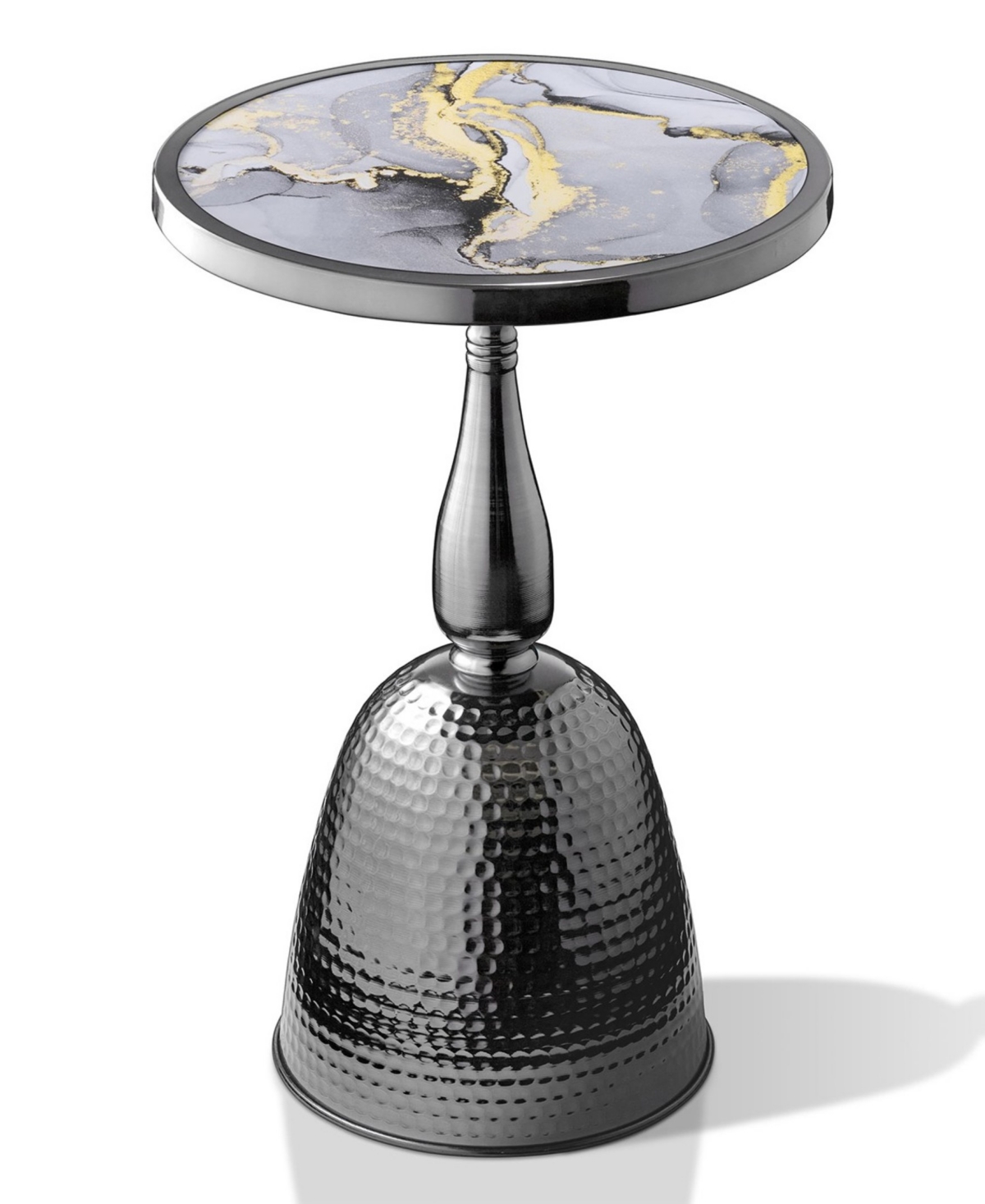 Furniture Of America Knoll 16" Metal Round End Table With Pedestal Base In Black