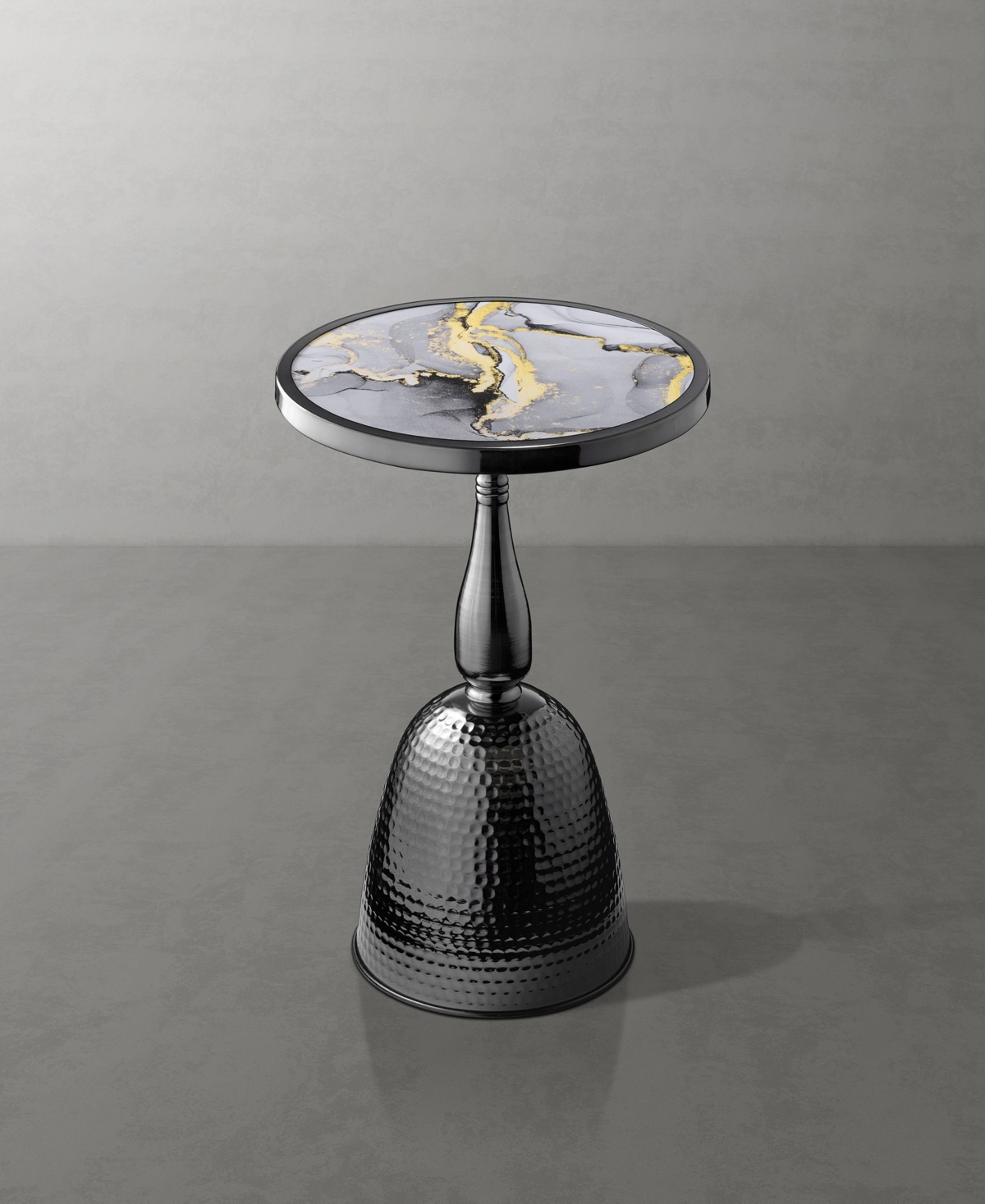 Furniture Of America Knoll 16" Metal Round End Table With Pedestal Base In Black