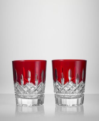 Lismore Red Double Old-Fashioned Glass, Set of 2