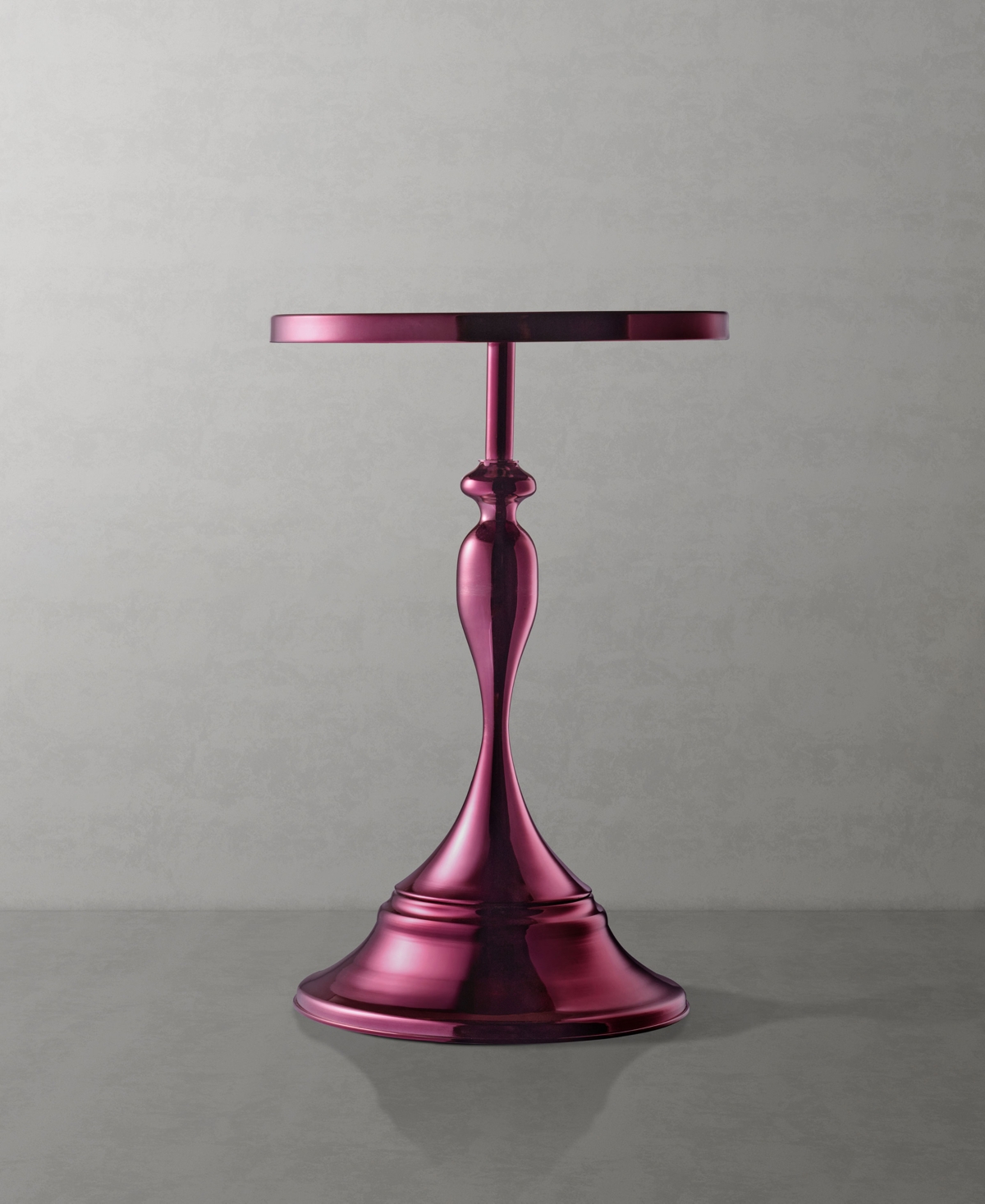Furniture Of America Knoll 16" Metal Round End Table With Pedestal Base In Purple