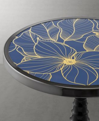 Knoll 16" Metal Round End Table with Pedestal Base