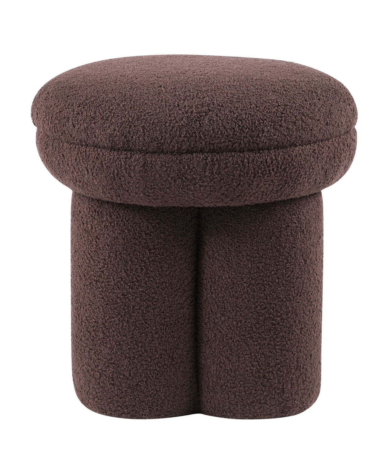 Furniture Of America Ronan 18" Mushroom Upholstered Ottoman In Brown