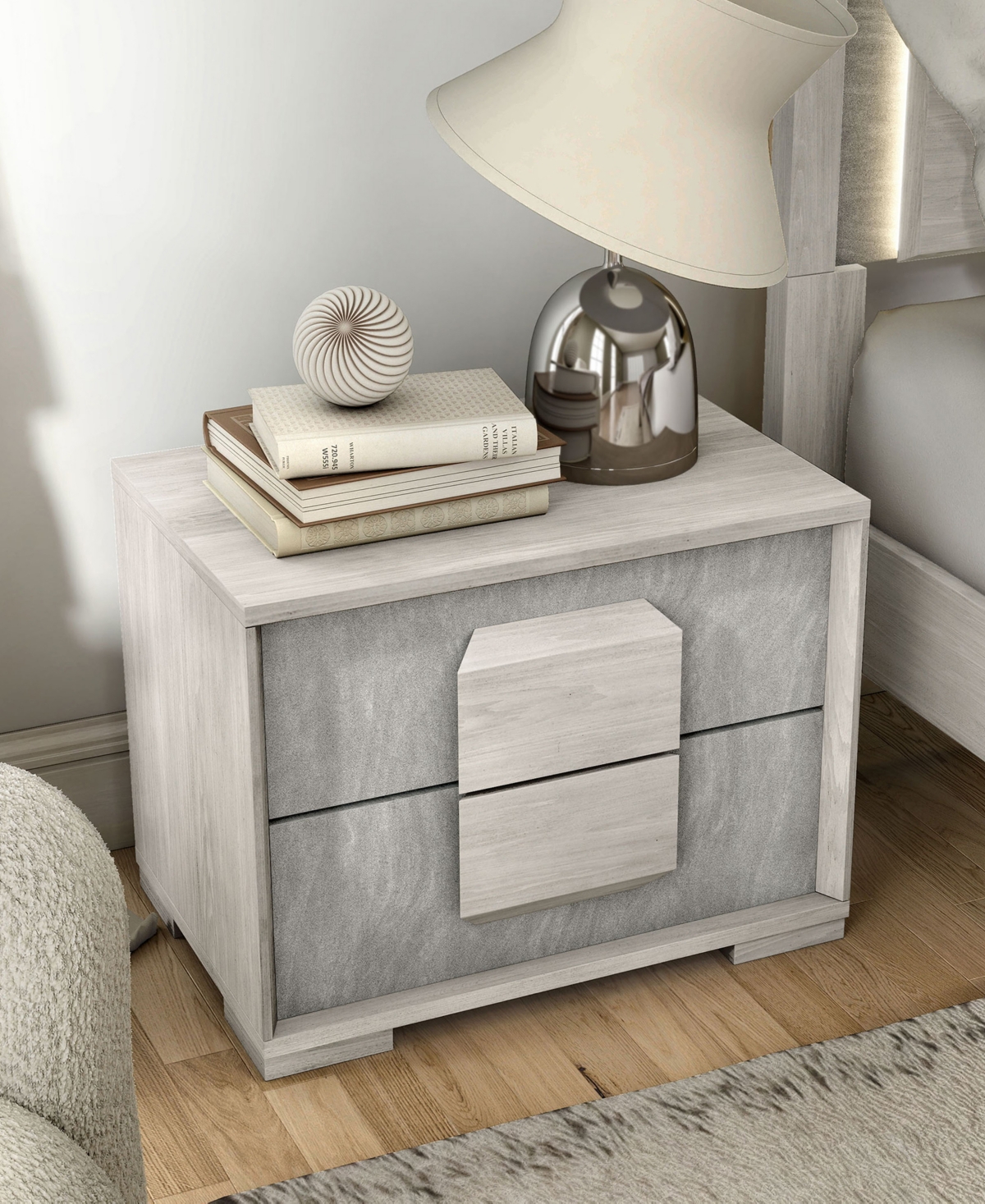 Furniture Of America Jonnick 18" Wood Two-tone 2-drawer Nightstand In Gray