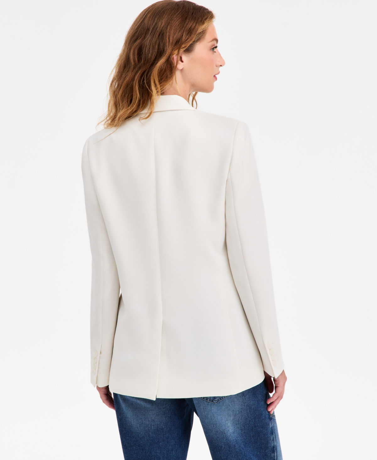 Bar Iii Women's Oversized Crepe Blazer, Macy's Exclusive In White