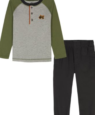 Boys' 2T-7 Raglan Sleeve Jersey and Twill Joggers, 2-Piece Set