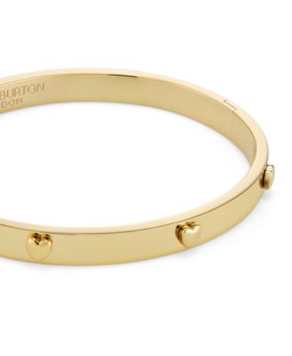 Mini Heart Gold Tone Stainless Bangle Bracelet