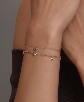 Mini Heart Gold Tone Stainless Steel Bracelet