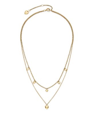 Mini Heart Gold Tone Stainless Steel Necklace