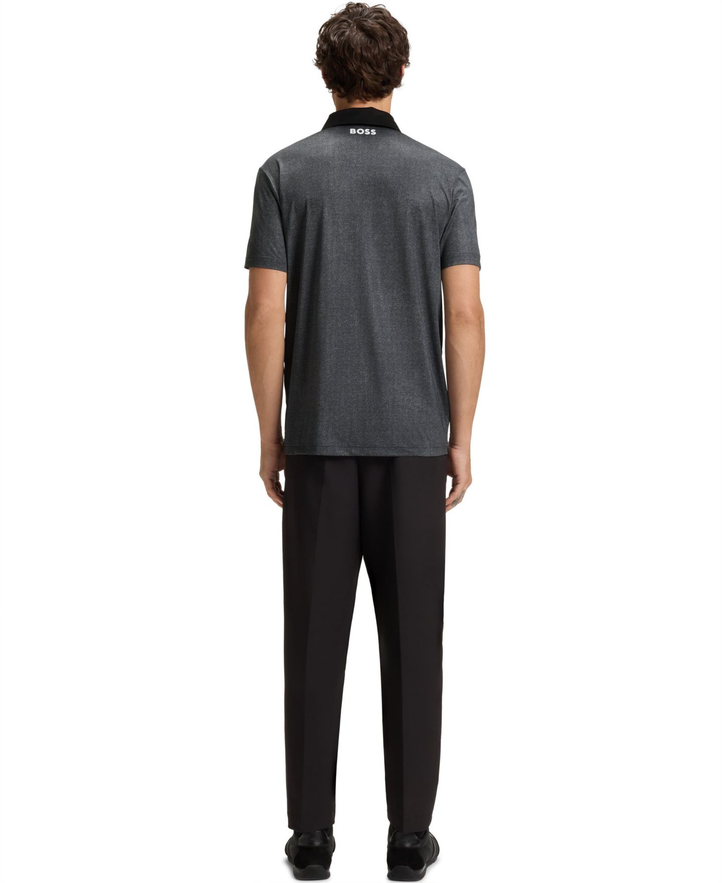 Мужское поло Hugo Boss Quick-Dry Active Paddy Polo Shirt, цвет: Чёрный — фото 2