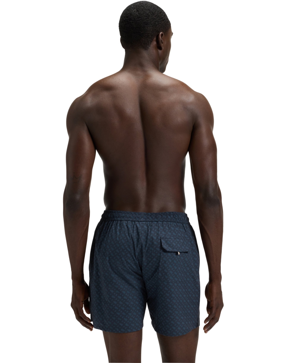 Hugo Boss Boss By  Men's Degrade Monogram Swim Shorts In Blue