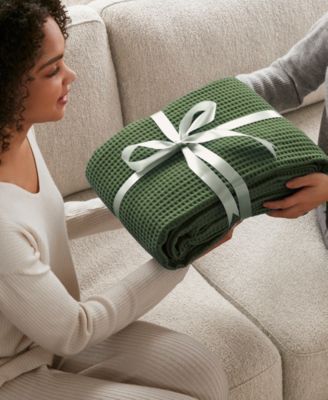 Waffle Weave Cotton Blanket, Full/Queen