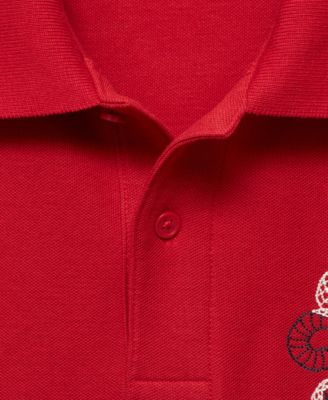 Men's Embroidered Graphic Cotton Polo Shirt