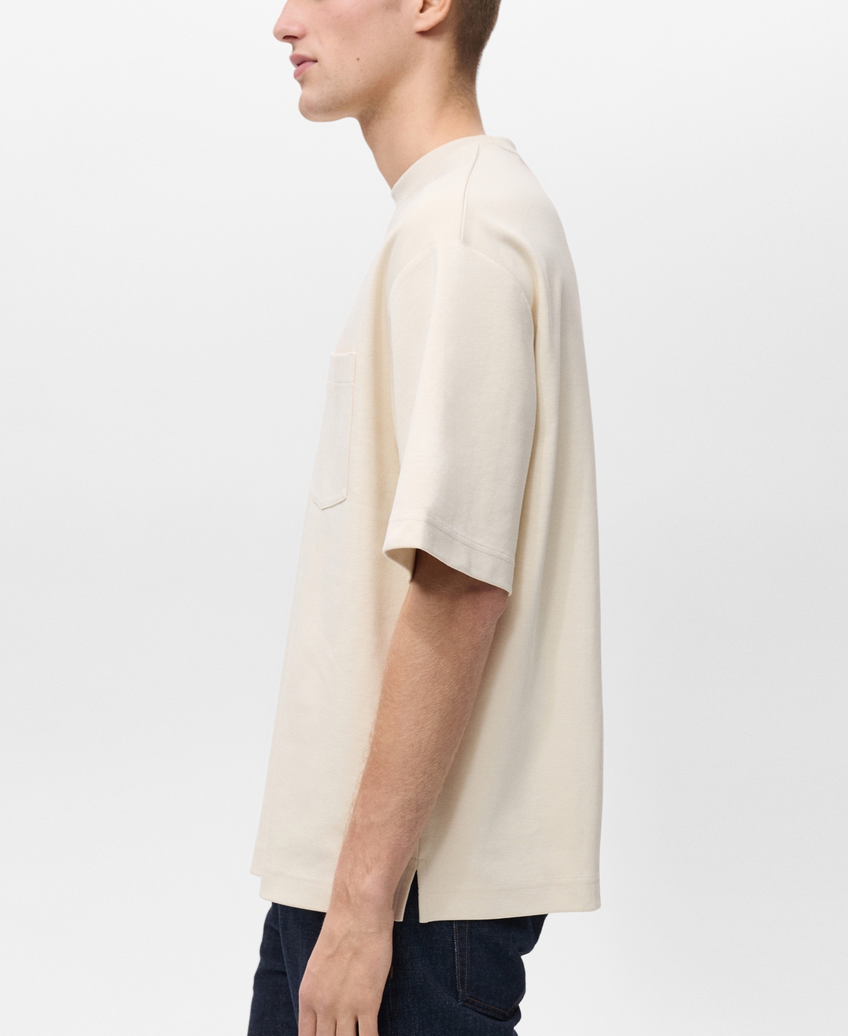 Mango Oversize Cotton T-shirt In Neutral