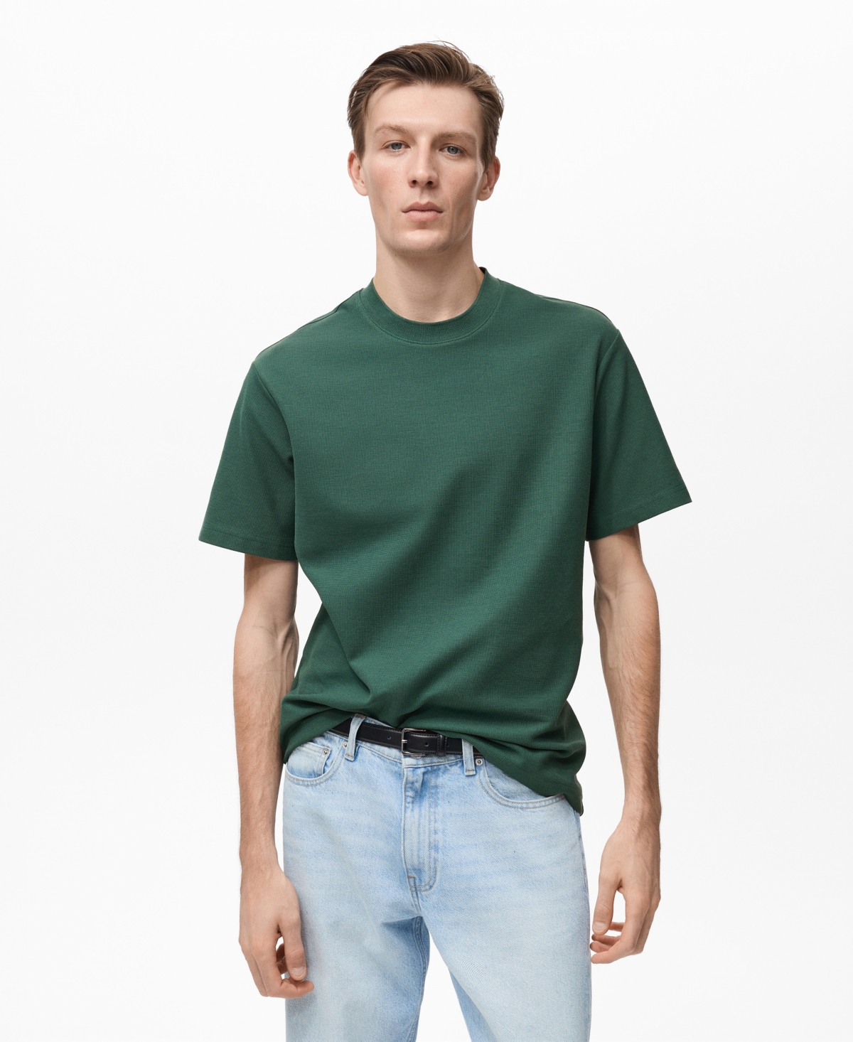 Mango Men's Regular-Fit Textured T-Shirt