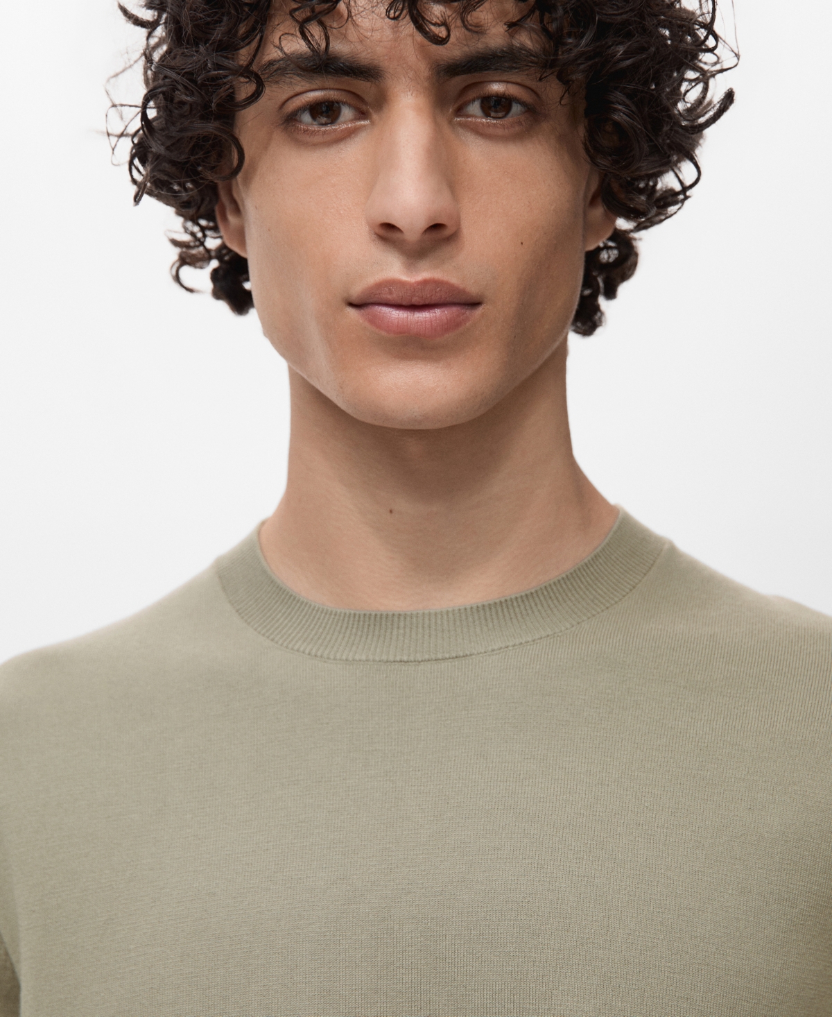 Mango Men's Cotton Fine-knit T-shirt In Green