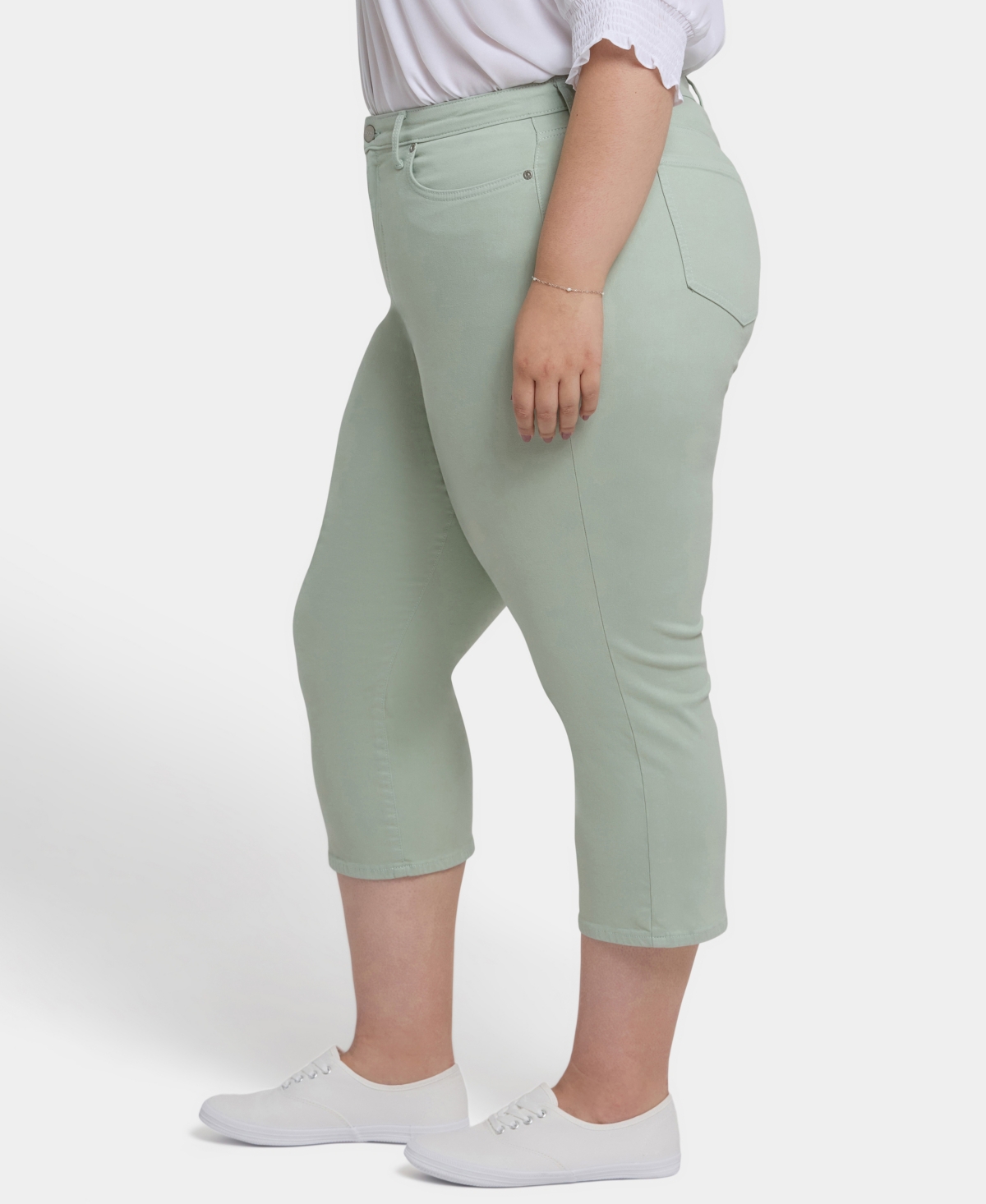 Nydj Plus Size Margot Girlfriend Pull On Jeans In Green
