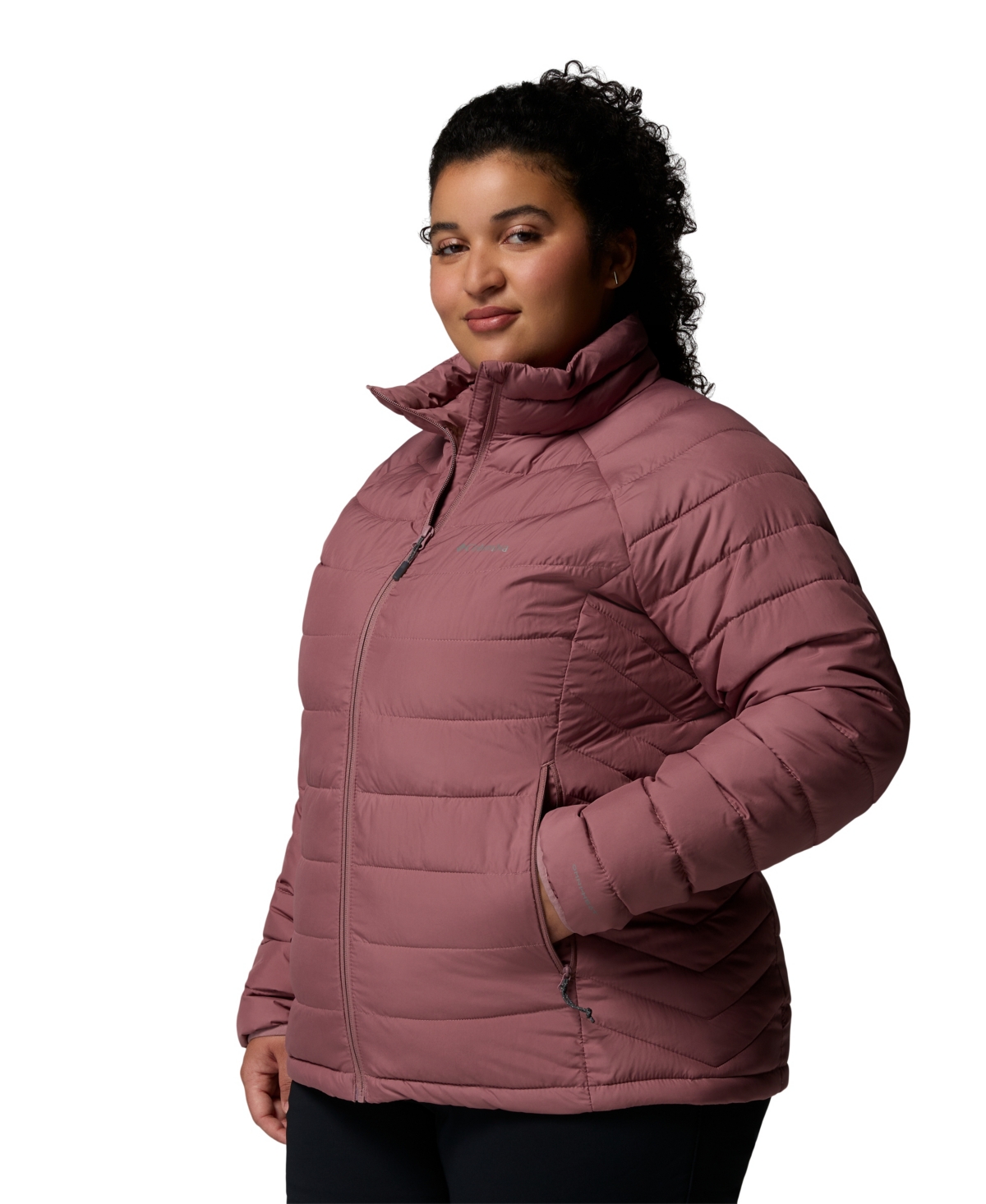 Columbia Plus Size Powder Lite Ii Full Zip Insulated Jacket In Purple