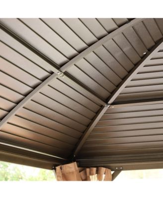 10' x 13' Hardtop Gazebo Canopy w/ Steel Roof, Sidewalls,