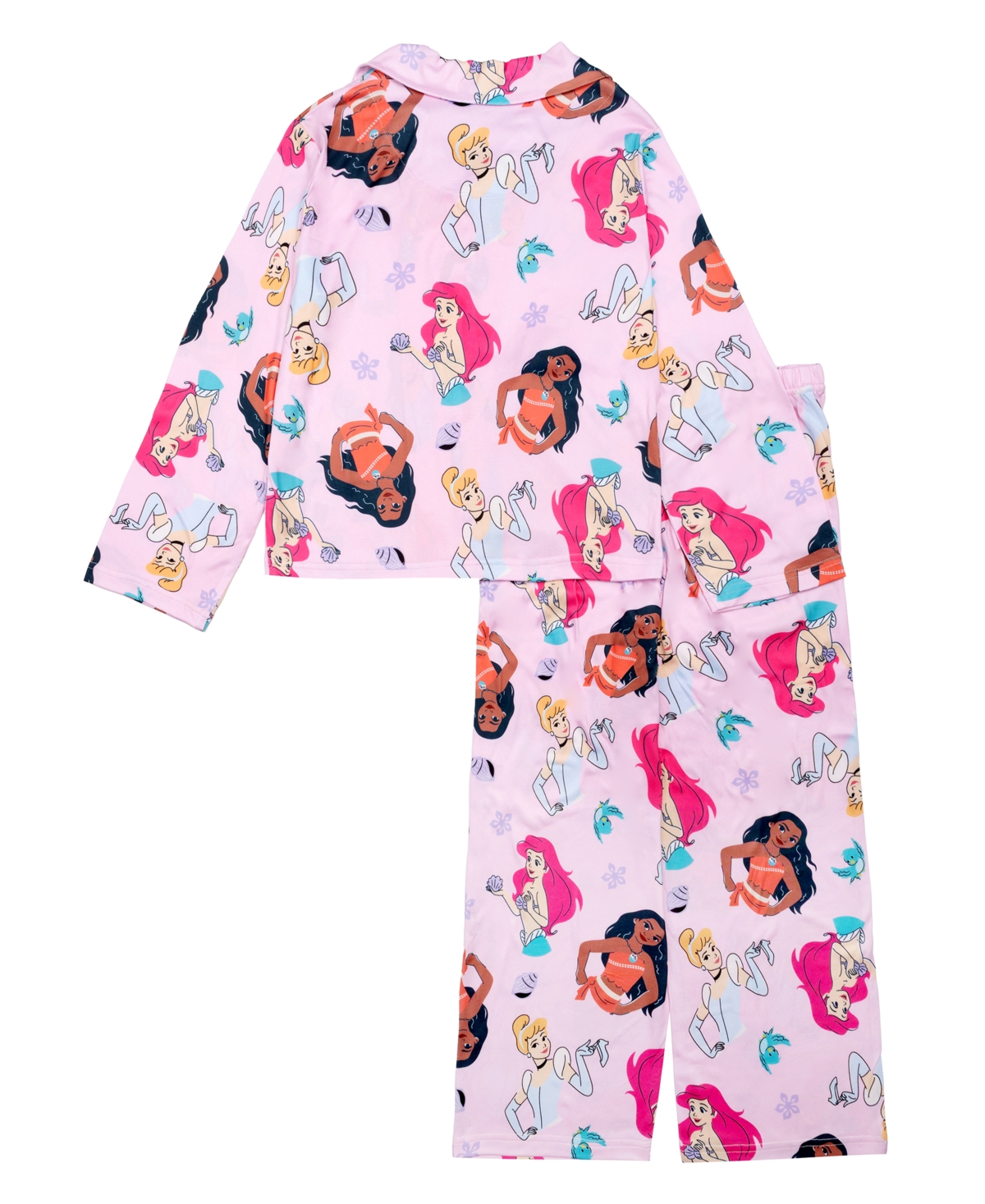 Ame Big Girls Disney Princess Notch Collar Pajama Set