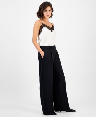 Women's Pleated Wide-Leg Pants