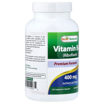 Vitamin B-2 (Riboflavin)  400 mg  -  120 Vegetarian Capsules