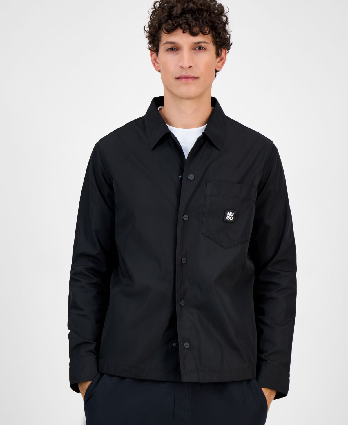 Мужская рубашка-пиджак оверсайз с логотипом Hugo Boss