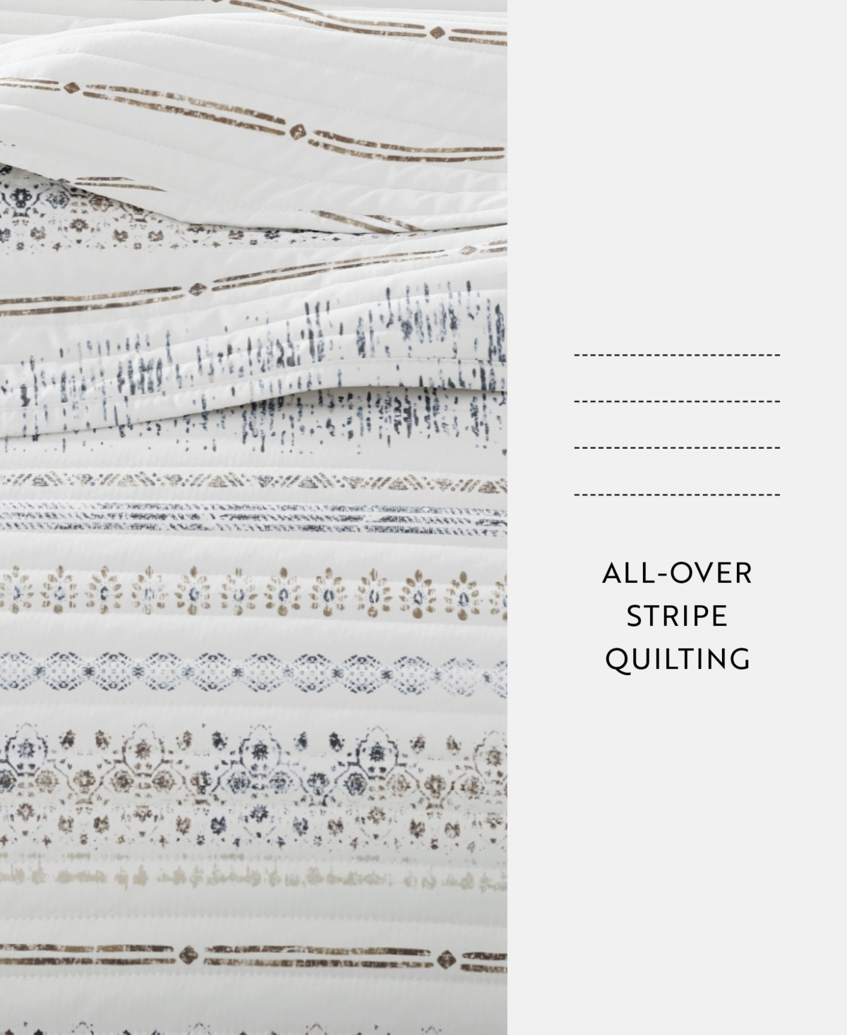 ienjoy Home Relic Stripe Reversible 3-Pc. Quilt Set