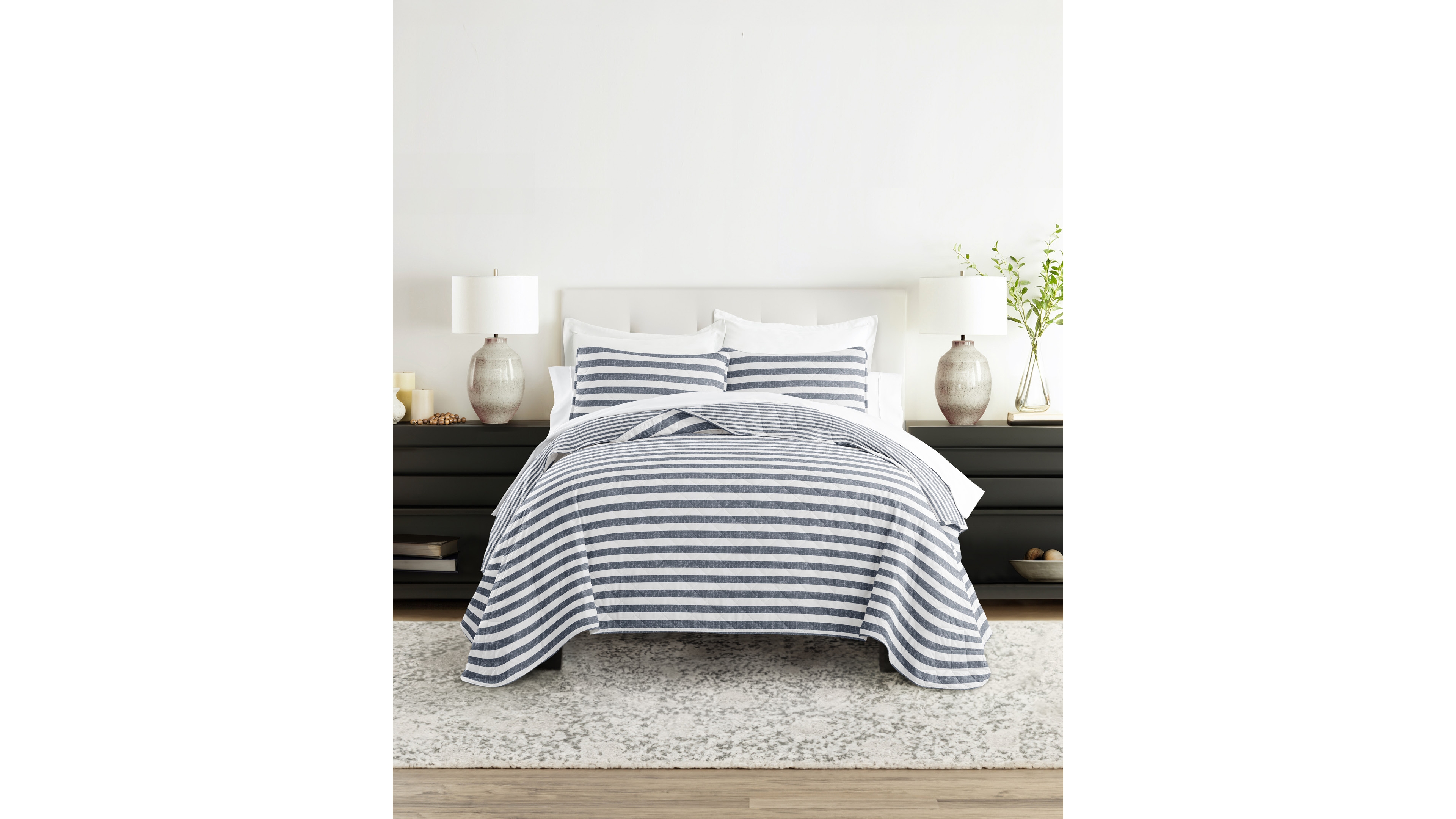 ienjoy Home Classic Stripe Reversible 2-Pc. Quilt Set, Twin/Twin Xl