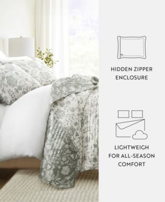 Textured Floral Reversible 2-Pc. Quilt Set, Twin/Twin XL