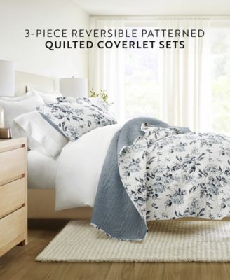 Rose Garden Reversible 3-Pc. Quilt Set, King/California King