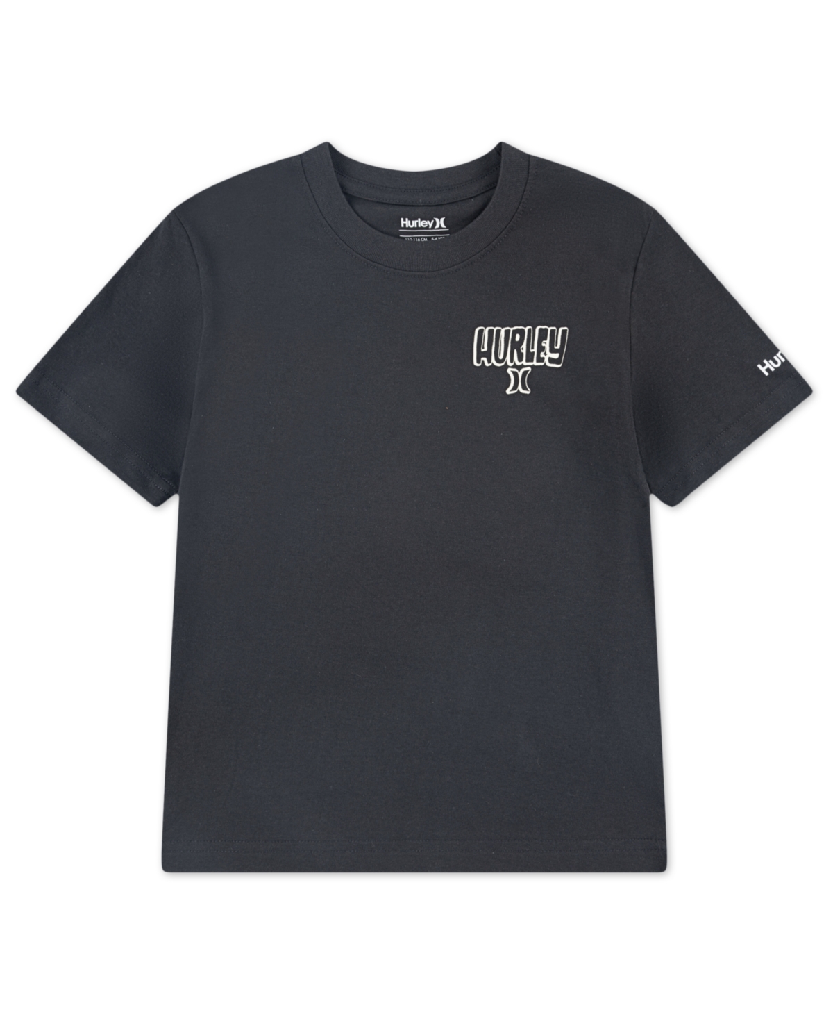 Hurley Kids' Big Boys Surfy Skully Crewneck T-shirt In Black